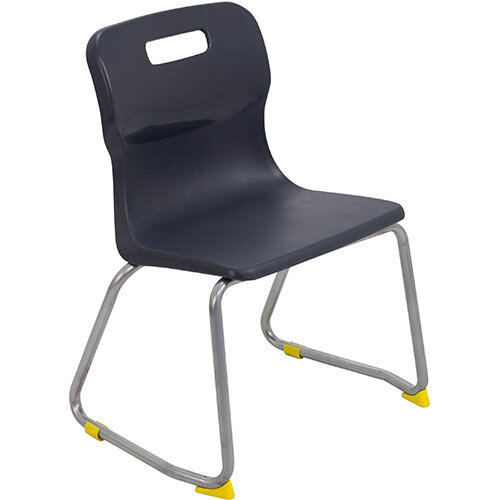 Titan Skid Base Classroom Chair Size 3 350mm Seat Height (Ages: 6-8 Years) Charcoal T23-C - 5 Year Guarantee