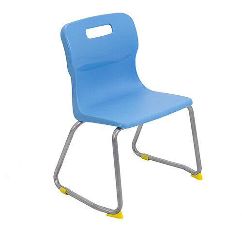 Titan Skid Base Classroom Chair Size 3 350mm Seat Height (Ages: 6-8 Years) Sky Blue T23-CB - 5 Year Guarantee