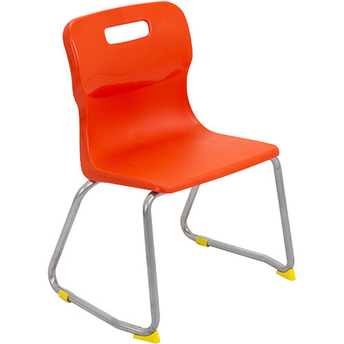 Titan Skid Base Classroom Chair Size 3 350mm Seat Height (Ages: 6-8 Years) Orange T23-O - 5 Year Guarantee