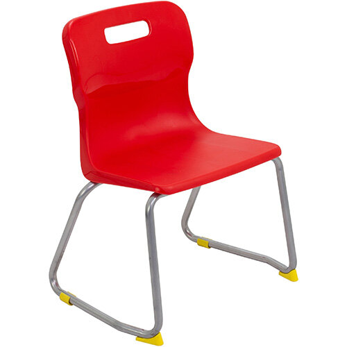 Titan Skid Base Classroom Chair Size 3 350mm Seat Height (Ages: 6-8 Years) Red T23-R - 5 Year Guarantee