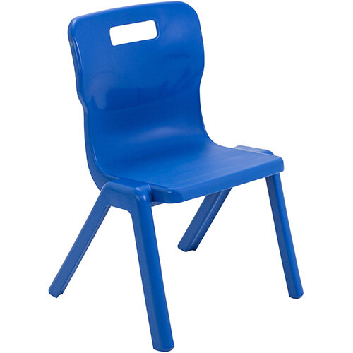 Titan One Piece Classroom Chair Size 3 350mm Seat Height (Ages: 6-8 Years) Blue T3-B - 20 Year Guarantee