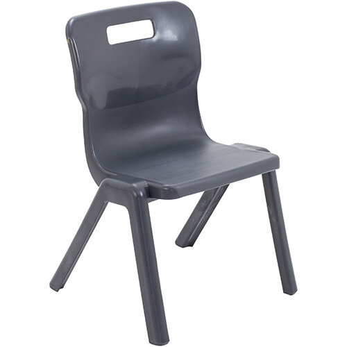 Titan One Piece Classroom Chair Size 3 350mm Seat Height (Ages: 6-8 Years) Charcoal T3-C - 20 Year Guarantee