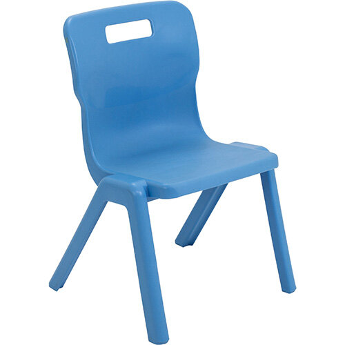 Titan One Piece Classroom Chair Size 3 350mm Seat Height (Ages: 6-8 Years) Sky Blue T3-CB - 20 Year Guarantee