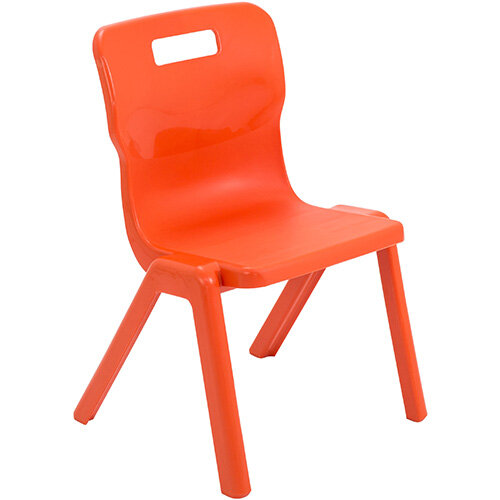 Titan One Piece Classroom Chair Size 3 350mm Seat Height (Ages: 6-8 Years) Orange T3-O - 20 Year Guarantee