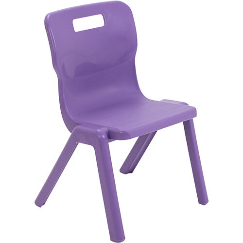 Titan One Piece Classroom Chair Size 3 350mm Seat Height (Ages: 6-8 Years) Purple T3-P - 20 Year Guarantee