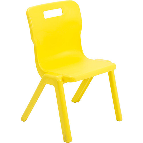 Titan One Piece Classroom Chair Size 3 350mm Seat Height (Ages: 6-8 Years) Yellow T3-Y - 20 Year Guarantee