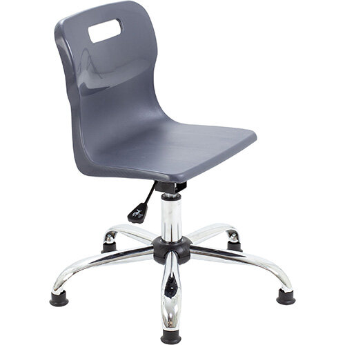 Titan Swivel Junior Classroom Chair with Glides 365-435mm Seat Height (Ages: 6-11 Years) Charcoal T30-CG - 5 Year Guarantee