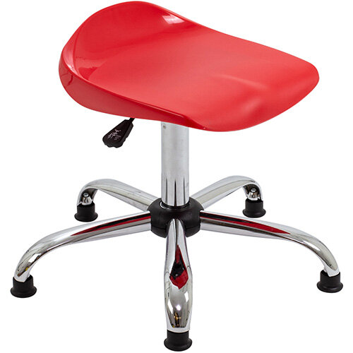 Titan Swivel Senior Classroom Stool with Glides 465-555mm Seat Height (Ages: 11+ Years) Red T33-RG - 5 Year Guarantee