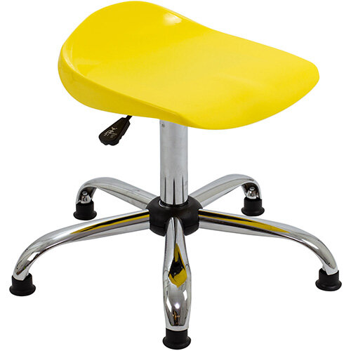 Titan Swivel Senior Classroom Stool with Glides 465-555mm Seat Height (Ages: 11+ Years) Yellow T33-YG - 5 Year Guarantee