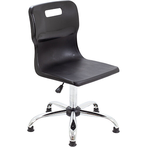 Titan Swivel Senior Classroom Chair with Glides 435-525mm Seat Height (Ages: 11+ Years) Black T35-BKG - 5 Year Guarantee