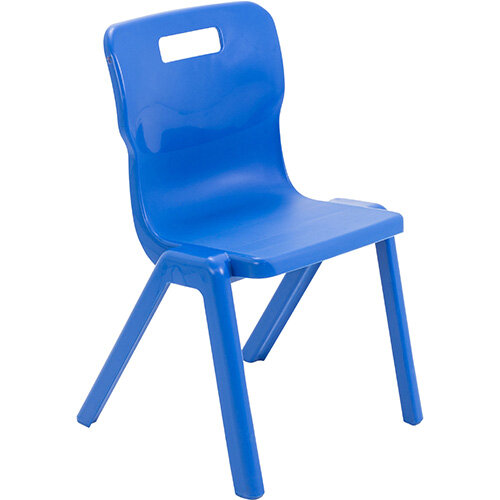 Titan One Piece Classroom Chair Size 4 380mm Seat Height (Ages: 8-11 Years) Blue T4-B - 20 Year Guarantee