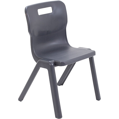 Titan One Piece Classroom Chair Size 4 380mm Seat Height (Ages: 8-11 Years) Charcoal T4-C - 20 Year Guarantee