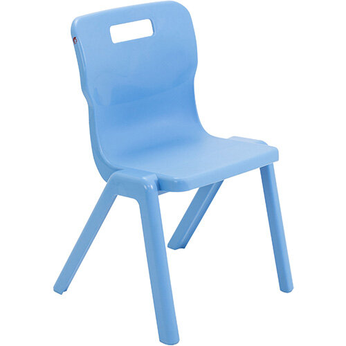 Titan One Piece Classroom Chair Size 4 380mm Seat Height (Ages: 8-11 Years) Sky Blue T4-CB - 20 Year Guarantee