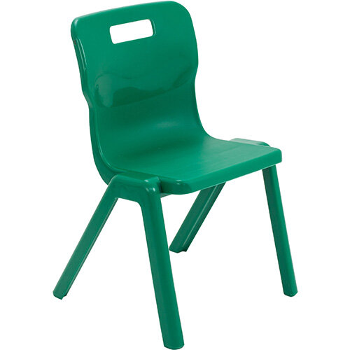 Titan One Piece Classroom Chair Size 4 380mm Seat Height (Ages: 8-11 Years) Green T4-GN - 20 Year Guarantee