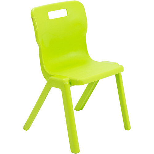 Titan One Piece Classroom Chair Size 4 380mm Seat Height (Ages: 8-11 Years) Lime T4-L - 20 Year Guarantee