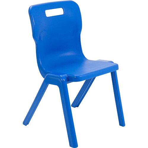 Titan One Piece Classroom Chair Size 5 430mm Seat Height (Ages: 11-14 Years) Blue T5-B - 20 Year Guarantee