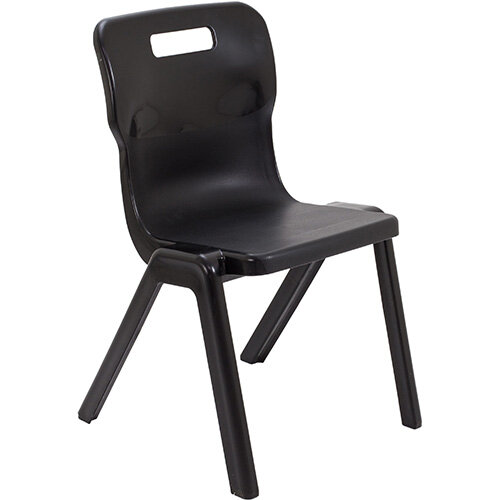 Titan One Piece Classroom Chair Size 5 430mm Seat Height (Ages: 11-14 Years) Black T5-BK - 20 Year Guarantee