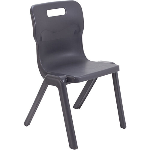 Titan One Piece Classroom Chair Size 5 430mm Seat Height (Ages: 11-14 Years) Charcoal T5-C - 20 Year Guarantee