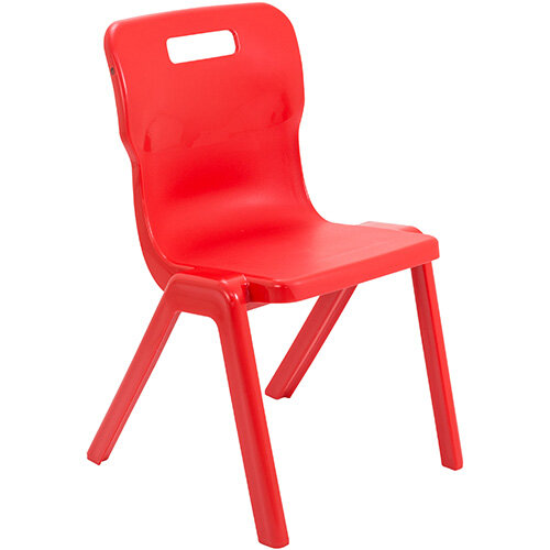 Titan One Piece Classroom Chair Size 5 430mm Seat Height (Ages: 11-14 Years) Red T5-R - 20 Year Guarantee