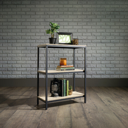 Industrial Style Home Office 2 Shelf Bookcase In Charter Oak Effect Industrial Style Home Office 2 Shelf Bookcase In Charter Oak Effect
