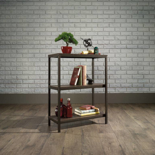 Industrial Style 2 Shelf Bookcase W569xD292xH774mm Smoked Oak Finish Industrial Style 2 Shelf Bookcase W569xD292xH774mm Smoked Oak Finish