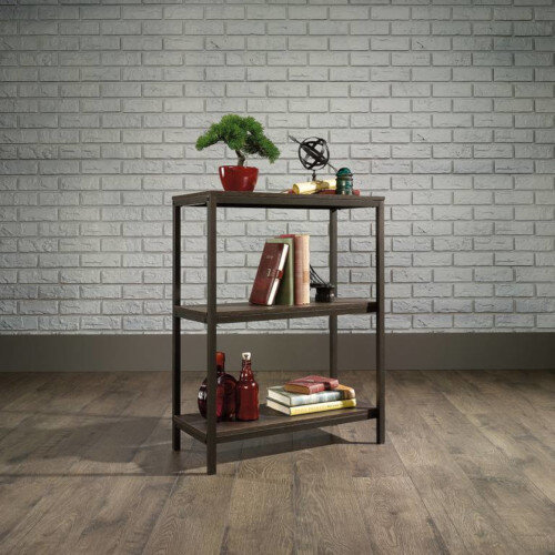 Industrial Style 2 Shelf Bookcase W569xD292xH774mm Smoked Oak Finish