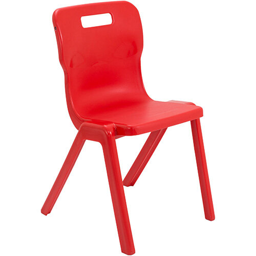 Titan One Piece Classroom Chair Size 6 460mm Seat Height (Ages: 14+ Years) Red T6-R - 20 Year Guarantee