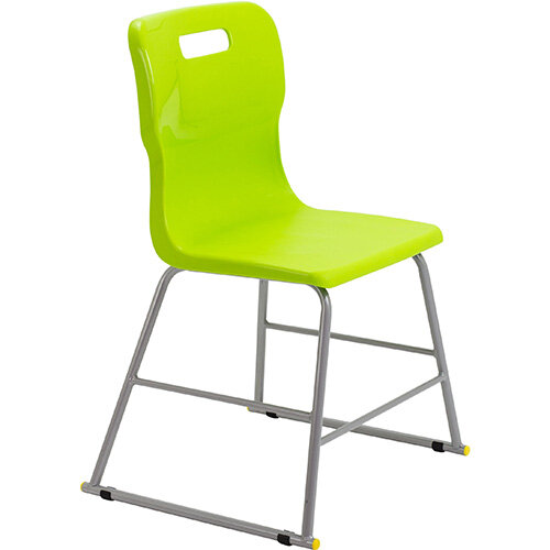 Titan High Classroom Stool with Backrest Size 3 445mm Seat Height (Ages: 6-8 Years) Polly Lipped Seat with Skid Base Lime T60-L - 5 Year Guarantee Titan High Classroom Stool with Backrest Size 3 445mm Seat Height (Ages: 6-8 Years) Polly Lipped Seat with Skid Base Lime T60-L - 5 Year Guarantee