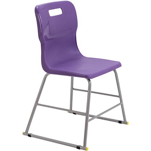 Titan High Classroom Stool with Backrest Size 3 445mm Seat Height (Ages: 6-8 Years) Polly Lipped Seat with Skid Base Purple T60-P - 5 Year Guarantee Titan High Classroom Stool with Backrest Size 3 445mm Seat Height (Ages: 6-8 Years) Polly Lipped Seat with Skid Base Purple T60-P - 5 Year Guarantee