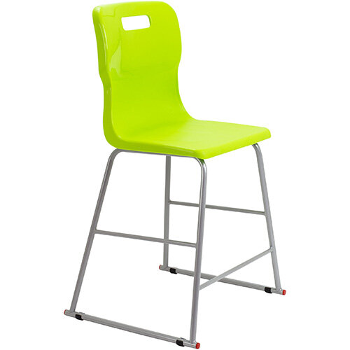 Titan High Classroom Stool with Backrest Size 4 560mm Seat Height (Ages: 8-11 Years) Polly Lipped Seat with Skid Base Lime T61-L - 5 Year Guarantee Titan High Classroom Stool with Backrest Size 4 560mm Seat Height (Ages: 8-11 Years) Polly Lipped Seat with Skid Base Lime T61-L - 5 Year Guarantee