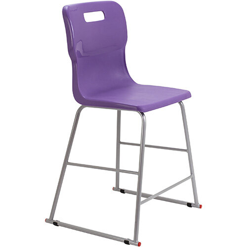 Titan High Classroom Stool with Backrest Size 4 560mm Seat Height (Ages: 8-11 Years) Polly Lipped Seat with Skid Base Purple T61-P - 5 Year Guarantee Titan High Classroom Stool with Backrest Size 4 560mm Seat Height (Ages: 8-11 Years) Polly Lipped Seat with Skid Base Purple T61-P - 5 Year Guarantee