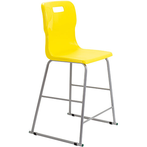 Titan High Classroom Stool with Backrest Size 5 610mm Seat Height (Ages: 11-14 Years) Polly Lipped Seat with Skid Base Yellow T62-Y - 5 Year Guarantee Titan High Classroom Stool with Backrest Size 5 610mm Seat Height (Ages: 11-14 Years) Polly Lipped Seat with Skid Base Yellow T62-Y - 5 Year Guarantee