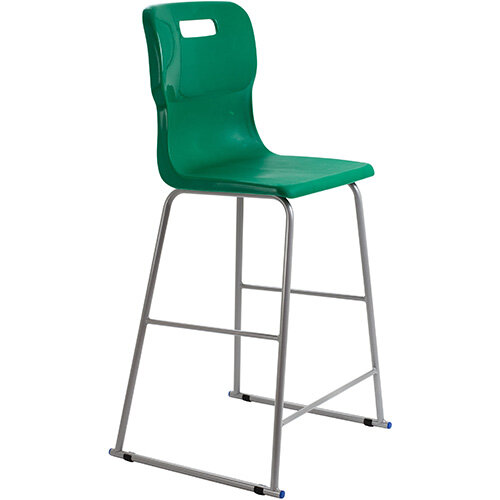 Titan High Classroom Stool with Backrest Size 6 685mm Seat Height (Ages: 14+ Years) Polly Lipped Seat with Skid Base Green T63-GN - 5 Year Guarantee Titan High Classroom Stool with Backrest Size 6 685mm Seat Height (Ages: 14+ Years) Polly Lipped Seat with Skid Base Green T63-GN - 5 Year Guarantee