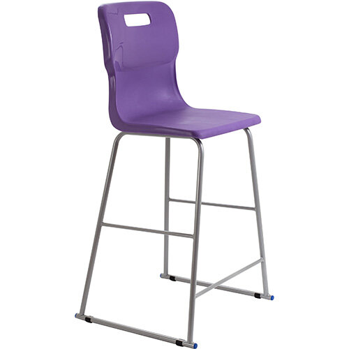 Titan High Classroom Stool with Backrest Size 6 685mm Seat Height (Ages: 14+ Years) Polly Lipped Seat with Skid Base Purple T63-P - 5 Year Guarantee Titan High Classroom Stool with Backrest Size 6 685mm Seat Height (Ages: 14+ Years) Polly Lipped Seat with Skid Base Purple T63-P - 5 Year Guarantee