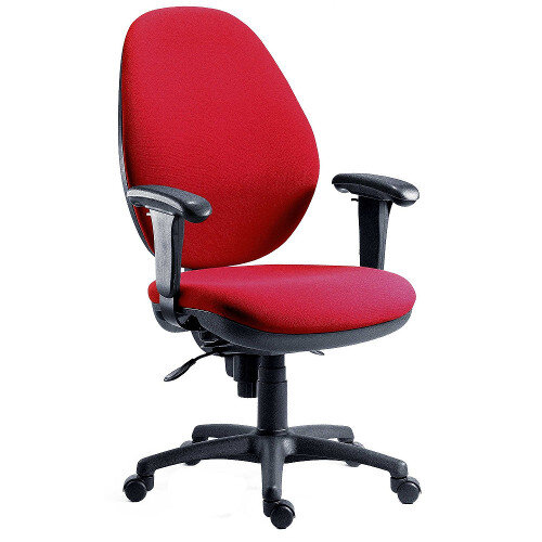 Syncrotek Super Large Ergonomic Task Operator Office Chair In Burgundy Fabric