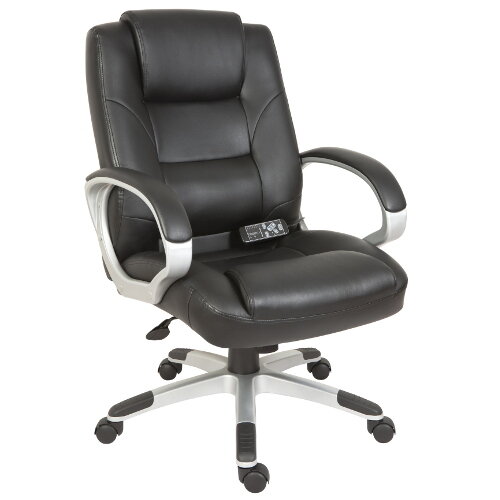 Lumbar Massage Executive Office Chair Upholstered In Supple Faux Leather In Black Lumbar Massage Executive Office Chair Upholstered In Supple Faux Leather In Black