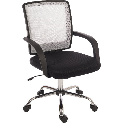 Star Mesh Back Office Chair With Black Fabric Seat And White Mesh Backrest