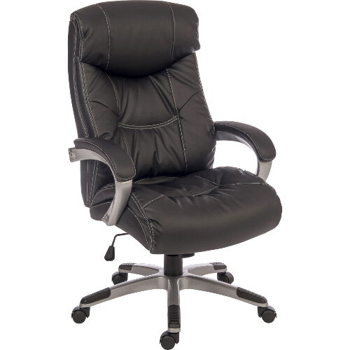 Siesta Luxury Leather Look Executive Office Chair In Black Siesta Luxury Leather Look Executive Office Chair In Black