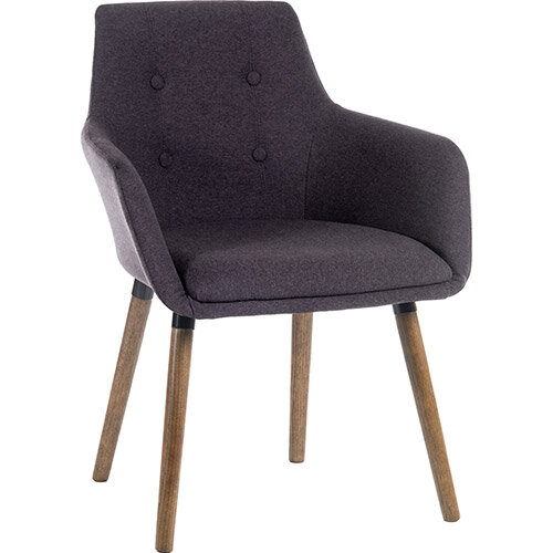 BECKY Four Legged Armchair With Modern Dark Oak Coloured Legs In Graphite Pack of 2 BECKY Four Legged Armchair With Modern Dark Oak Coloured Legs In Graphite Pack of 2