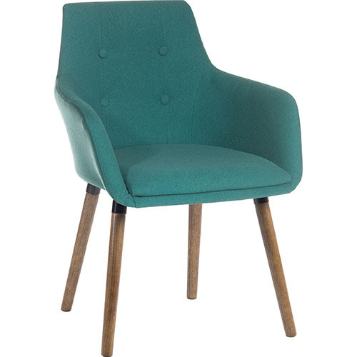 BECKY Four Legged Armchair With Modern Dark Oak Coloured Legs In Jade Green Pack of 2 BECKY Four Legged Armchair With Modern Dark Oak Coloured Legs In Jade Green Pack of 2