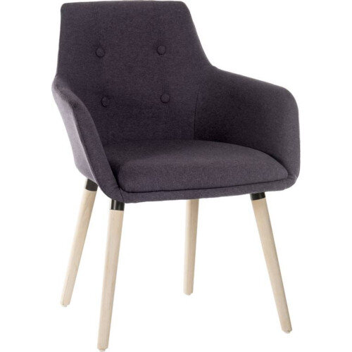 BECKY Four Legged Armchair With Modern Oak Coloured Legs In Graphite Pack of 2 BECKY Four Legged Armchair With Modern Oak Coloured Legs In Graphite Pack of 2