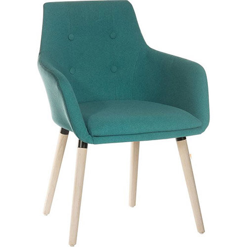 BECKY Four Legged Armchair With Modern Oak Coloured Legs In Jade Green Pack of 2