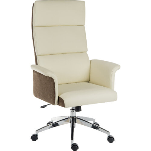 Elegance High Gull Wing Armed High Back Executive Office Chair With Supple Leather Look Upholstery In Cream Elegance High Gull Wing Armed High Back Executive Office Chair With Supple Leather Look Upholstery In Cream