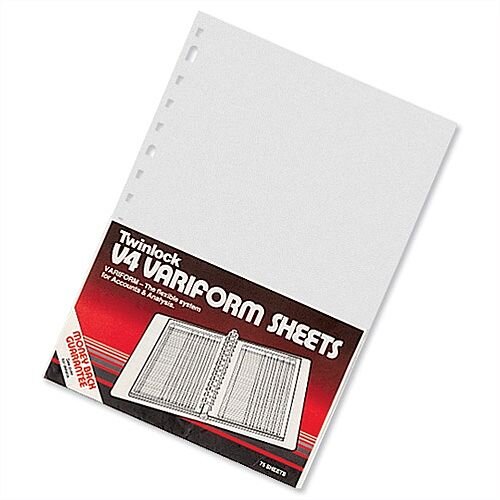 Twinlock V4 Variform 4 Column Cash Sheets Ref 75930 Pack 75 T75930