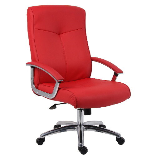 Hoxton Contemporary Style Leather Faced Executive Office Chair In Red