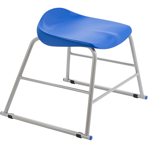 Titan High Backless Classroom Stool Size 2 395mm Seat Height (Ages: 4-6 Years) Polly Lipped Seat with Skid Base Blue T89-B - 5 Year Guarantee