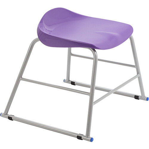 Titan High Backless Classroom Stool Size 2 395mm Seat Height (Ages: 4-6 Years) Polly Lipped Seat with Skid Base Purple T89-P - 5 Year Guarantee