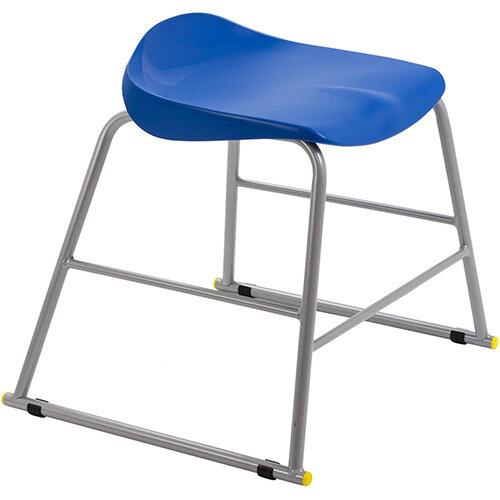 Titan High Backless Classroom Stool Size 3 445mm Seat Height (Ages: 6-8 Years) Polly Lipped Seat with Skid Base Blue T90-B - 5 Year Guarantee