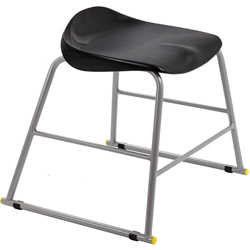 Titan High Backless Classroom Stool Size 3 445mm Seat Height (Ages: 6-8 Years) Polly Lipped Seat with Skid Base Black T90-BK - 5 Year Guarantee