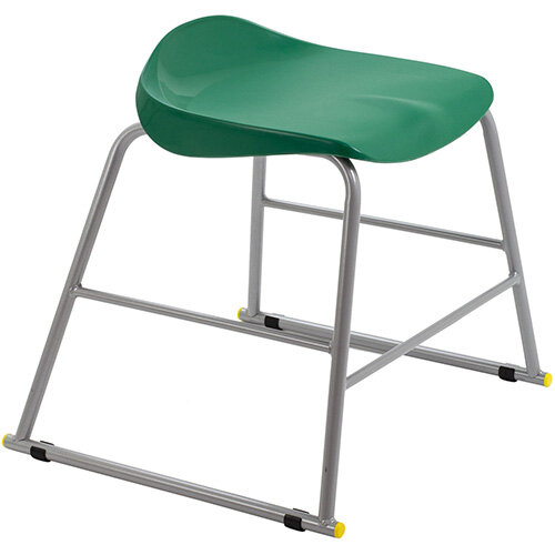 Titan High Backless Classroom Stool Size 3 445mm Seat Height (Ages: 6-8 Years) Polly Lipped Seat with Skid Base Green T90-GN - 5 Year Guarantee